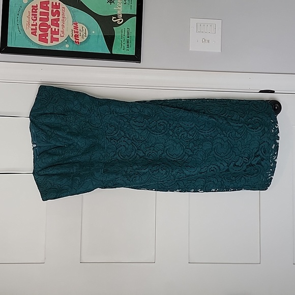 J. Crew 💕 HP 💕 Wedding Collection Jade Green Lace Strapless Dress, Size 10 - Picture 3 of 5